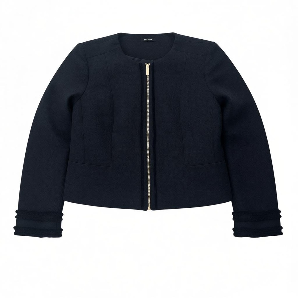 Premise Navy Textured Zip-Front Jacket – Size Large